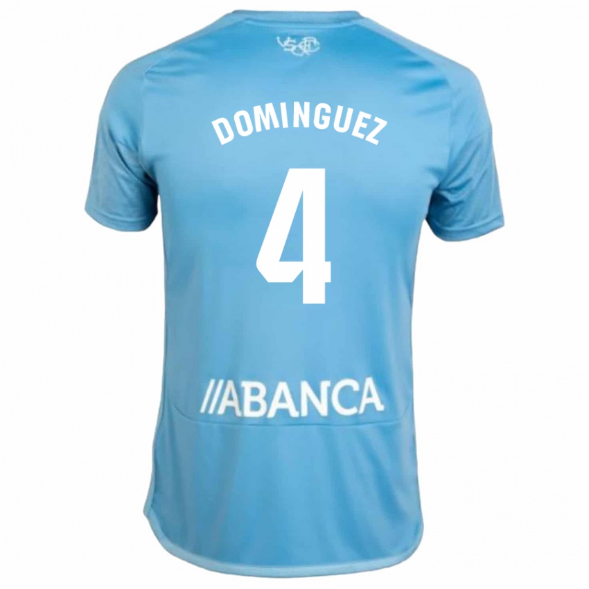 Mulher Camisola Javi Domínguez #4 Azul Principal 2023/24 Camisa Brasil