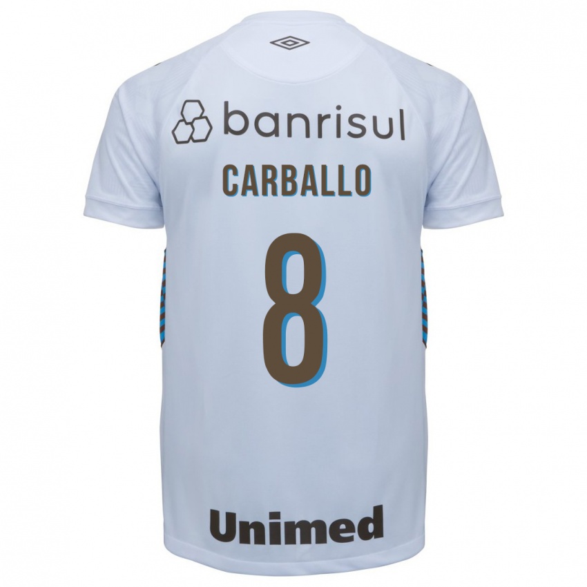 Mulher Camisola Felipe Carballo #8 Branco Alternativa 2023/24 Camisa Brasil