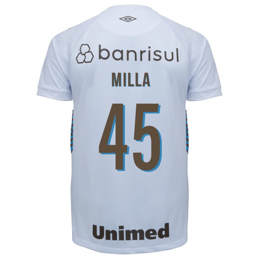 Mulher Camisola Lucas Milla #45 Branco Alternativa 2023/24 Camisa Brasil