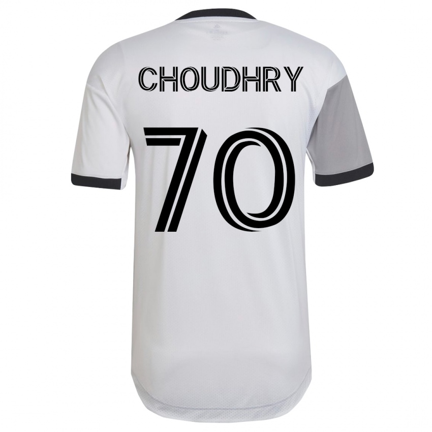 Mulher Camisola Benjamin Choudhry #70 Branco Alternativa 2023/24 Camisa Brasil