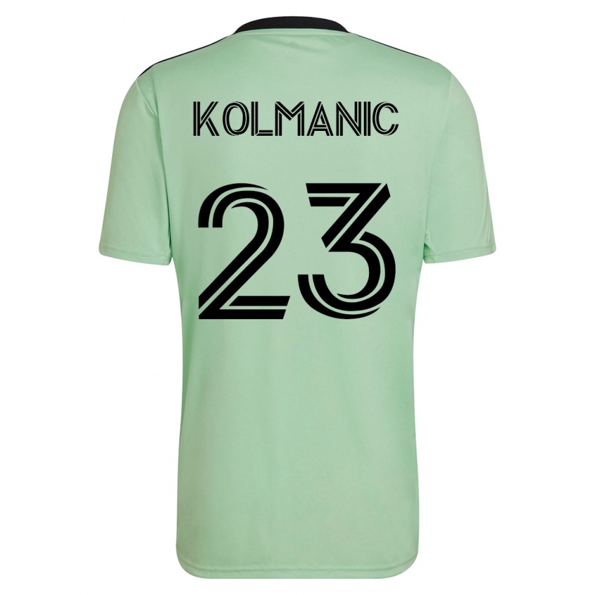 Mulher Camisola Zan Kolmanic #23 Luz Verde Alternativa 2023/24 Camisa Brasil