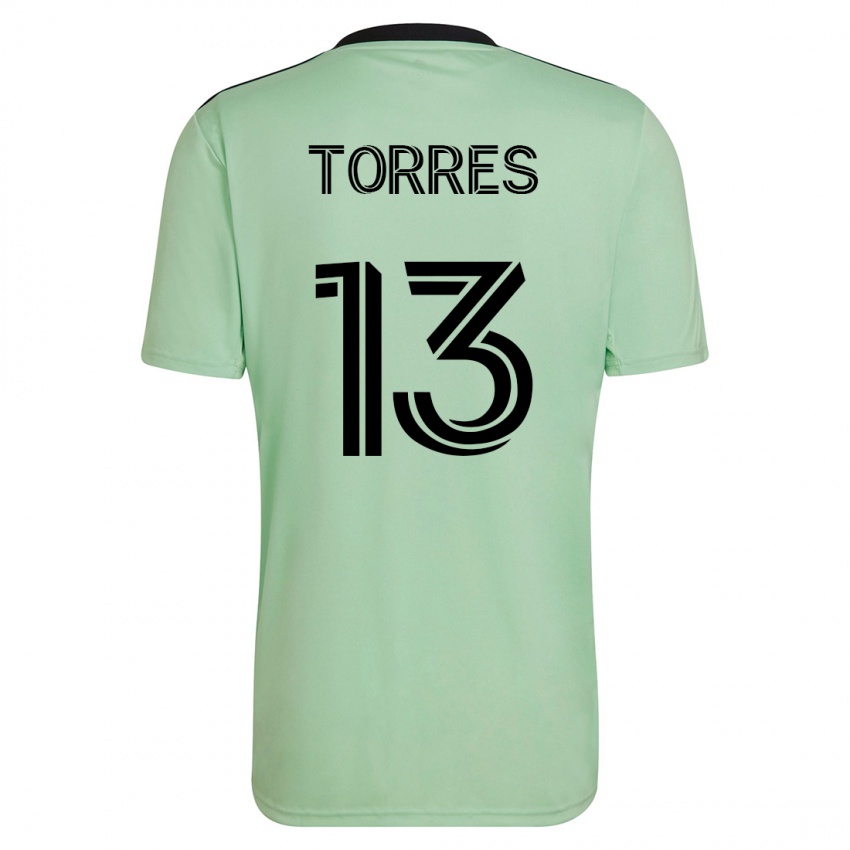 Mulher Camisola Leo Torres #13 Luz Verde Alternativa 2023/24 Camisa Brasil