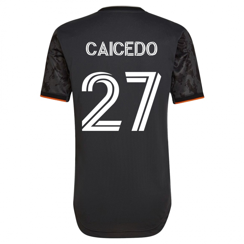 Mulher Camisola Luis Caicedo #27 Preto Alternativa 2023/24 Camisa Brasil