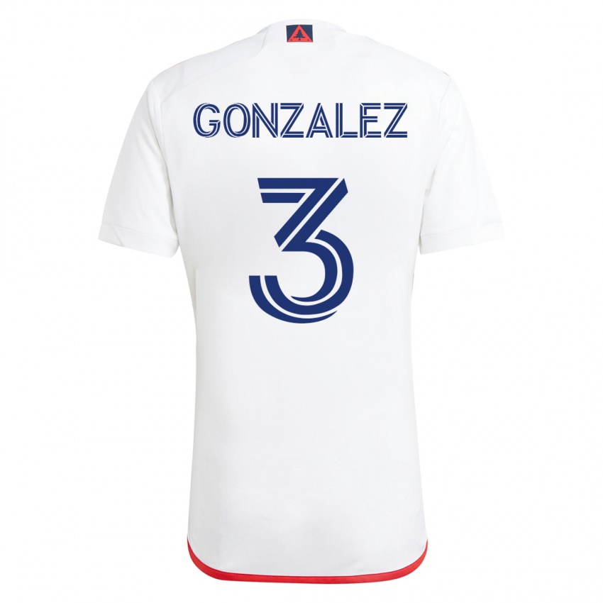 Mulher Camisola Omar González #3 Branco Vermelho Alternativa 2023/24 Camisa Brasil