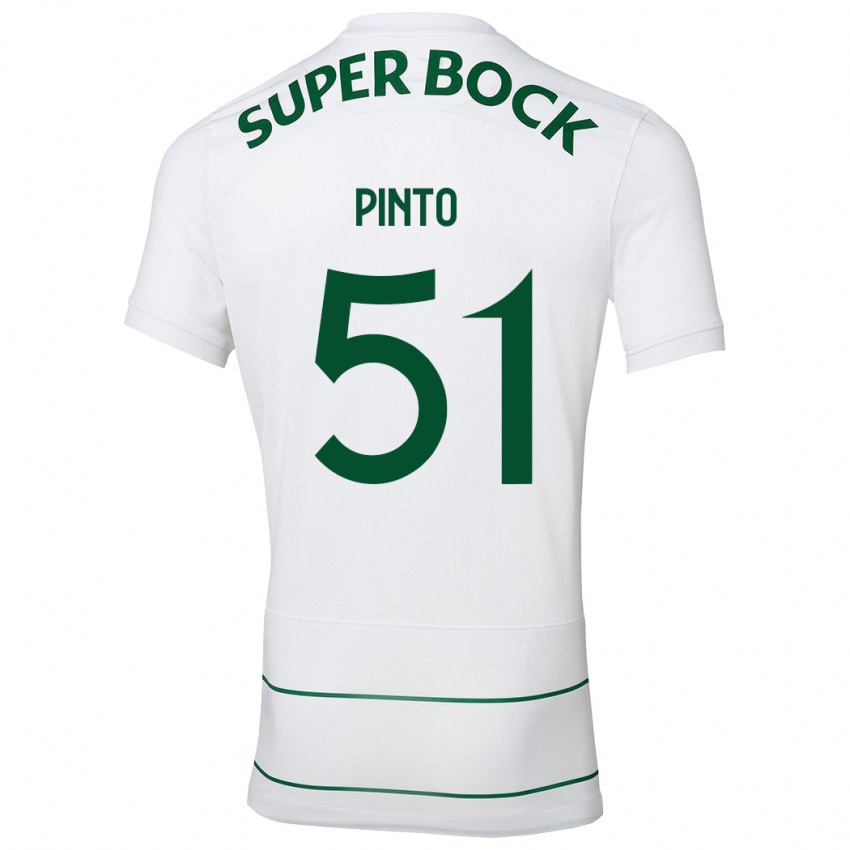 Mulher Camisola Diogo Pinto #51 Branco Alternativa 2023/24 Camisa Brasil