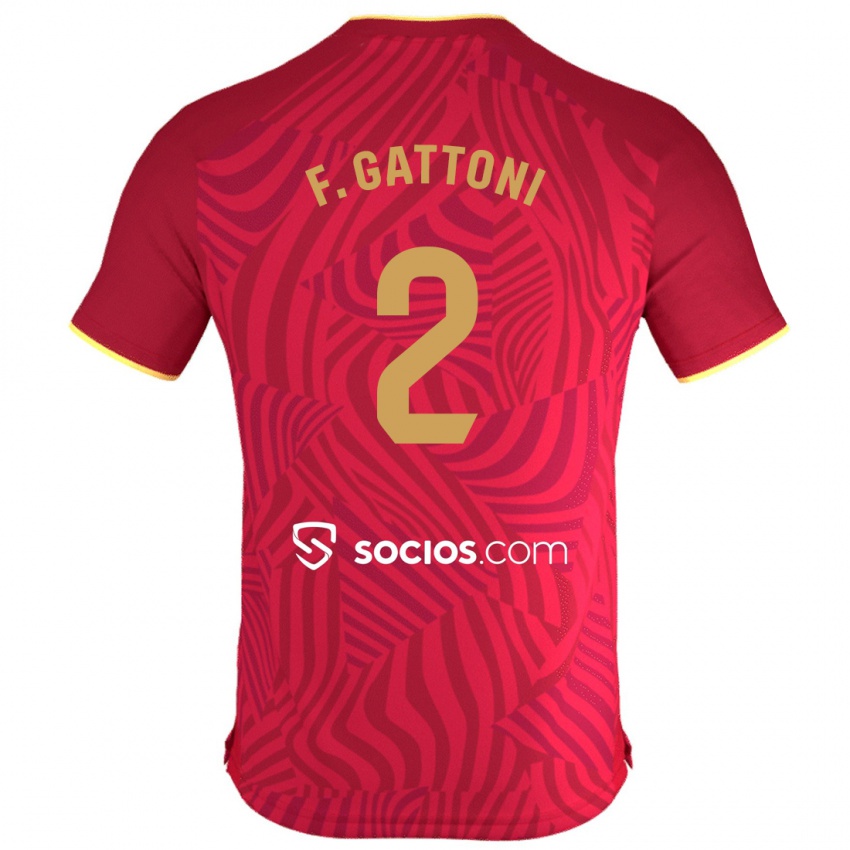 Mulher Camisola Federico Gattoni #2 Vermelho Alternativa 2023/24 Camisa Brasil
