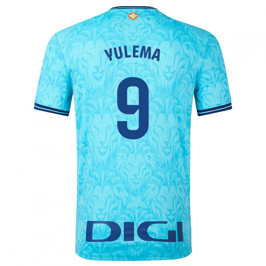 Mulher Camisola Yulema Corres Somovilla #9 Céu Azul Alternativa 2023/24 Camisa Brasil