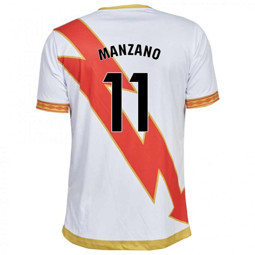 Criança Camisola Sergio Manzano #11 Branco Principal 2023/24 Camisa Brasil