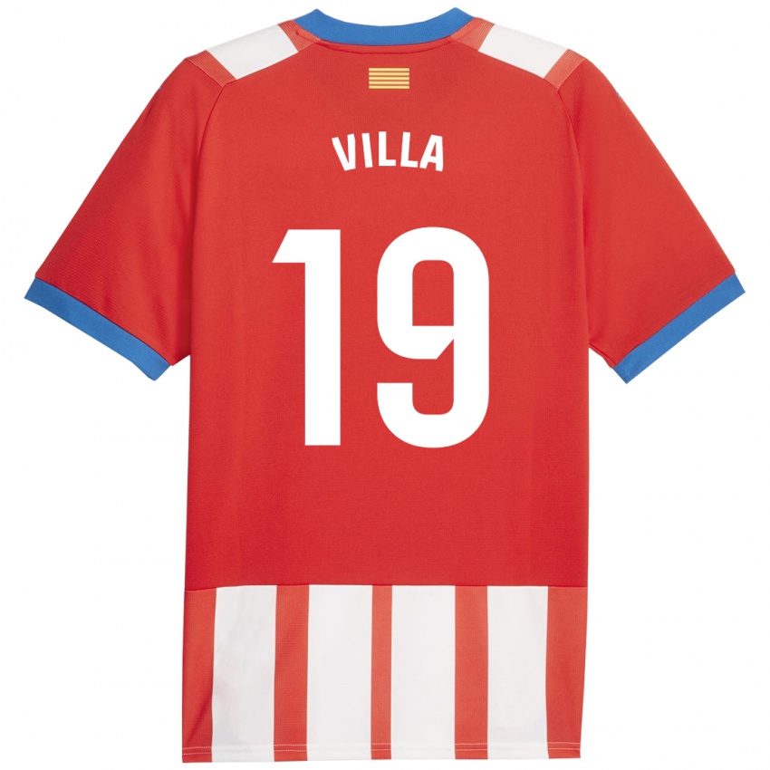 Criança Camisola Toni Villa #19 Vermelho Branco Principal 2023/24 Camisa Brasil