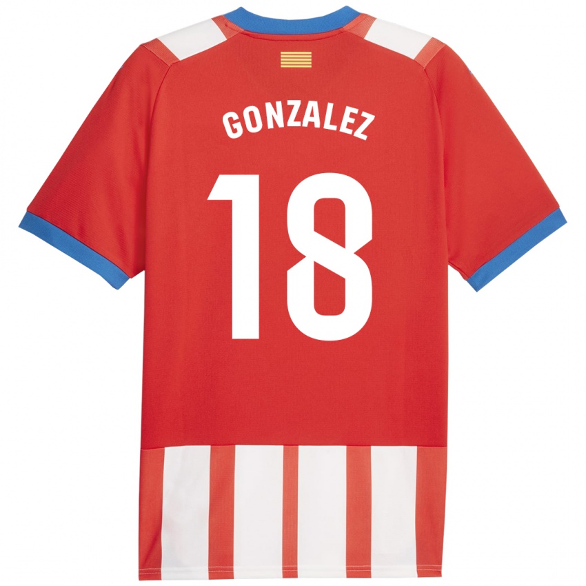Criança Camisola Gerard Gonzalez #18 Vermelho Branco Principal 2023/24 Camisa Brasil