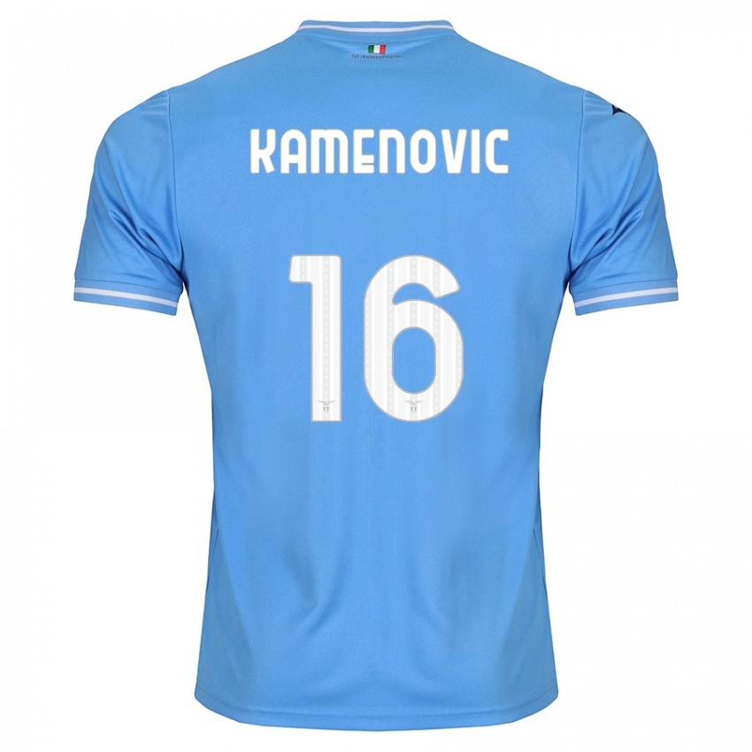 Criança Camisola Dimitrije Kamenović #16 Azul Principal 2023/24 Camisa Brasil