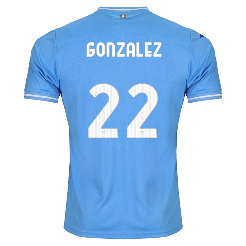 Criança Camisola Diego González #22 Azul Principal 2023/24 Camisa Brasil