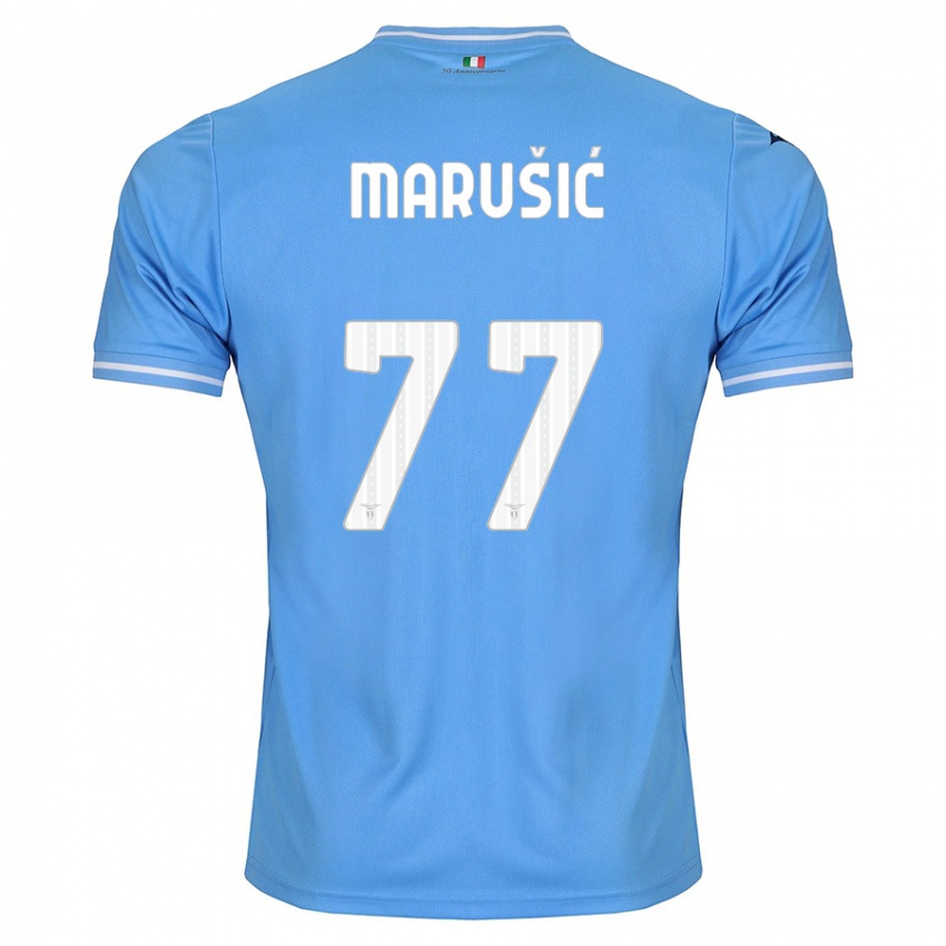 Criança Camisola Adam Marusic #77 Azul Principal 2023/24 Camisa Brasil