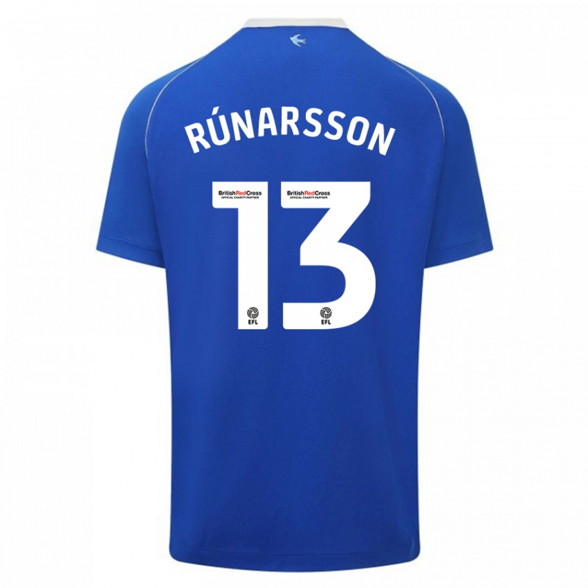 Criança Camisola Runar Alex Runarsson #13 Azul Principal 2023/24 Camisa Brasil