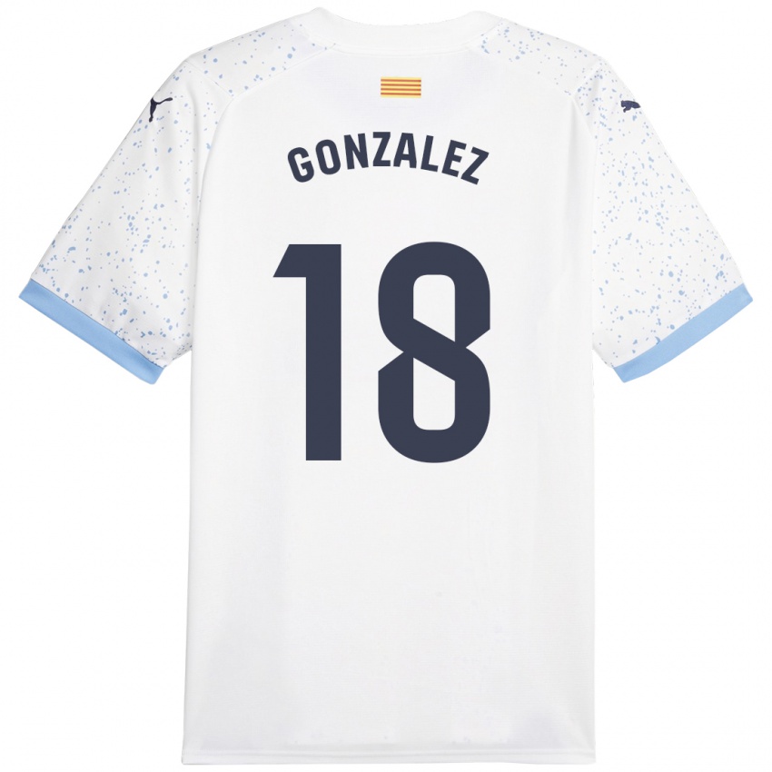 Criança Camisola Gerard Gonzalez #18 Branco Alternativa 2023/24 Camisa Brasil