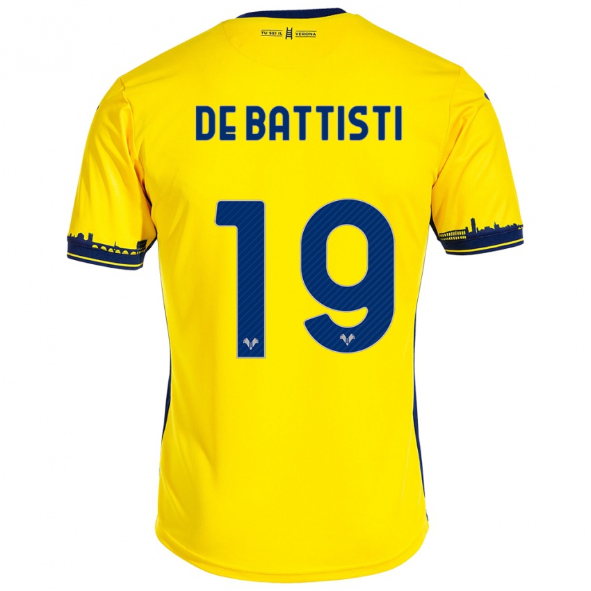 Criança Camisola Davide De Battisti #19 Amarelo Alternativa 2023/24 Camisa Brasil