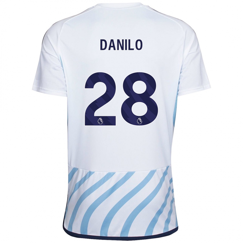 Criança Camisola Danilo #28 Branco Azul Alternativa 2023/24 Camisa Brasil