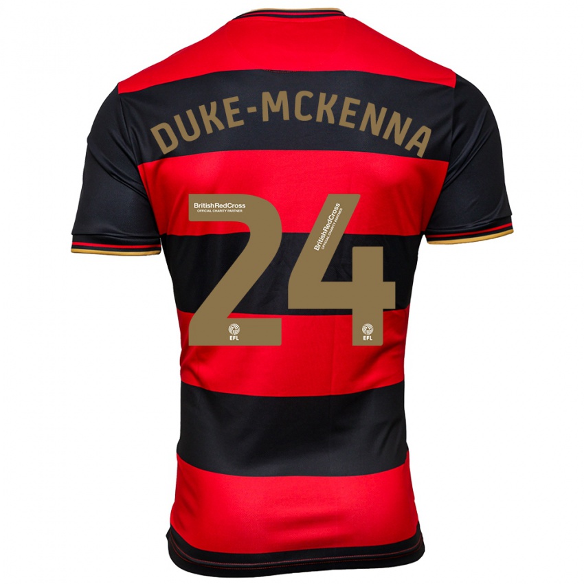 Criança Camisola Stephen Duke-Mckenna #24 Preto Vermelho Alternativa 2023/24 Camisa Brasil