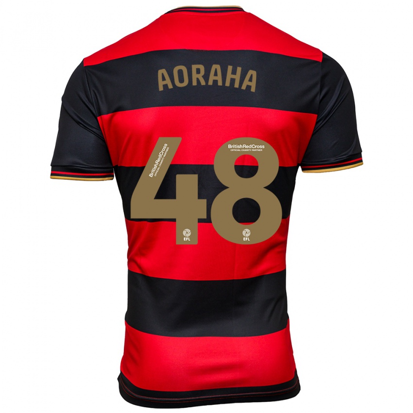 Criança Camisola Alexander Aoraha #48 Preto Vermelho Alternativa 2023/24 Camisa Brasil