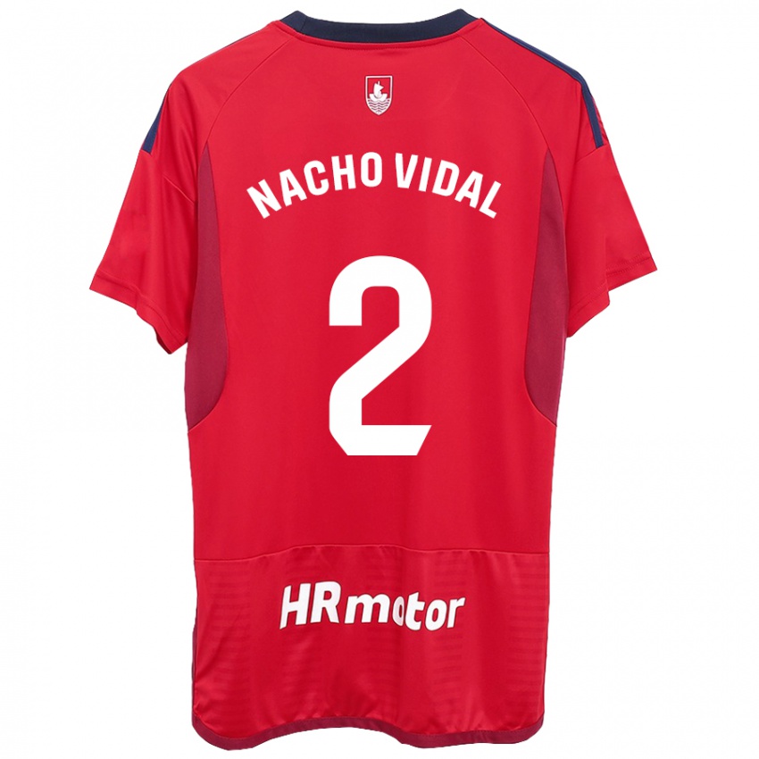 Homem Camisola Nacho Vidal #2 Vermelho Principal 2023/24 Camisa Brasil