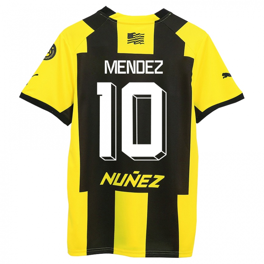 Homem Camisola Kevin Méndez #10 Amarelo Preto Principal 2023/24 Camisa Brasil