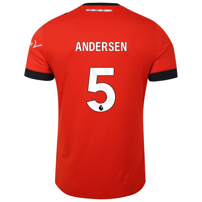 Homem Camisola Mads Andersen #5 Vermelho Principal 2023/24 Camisa Brasil