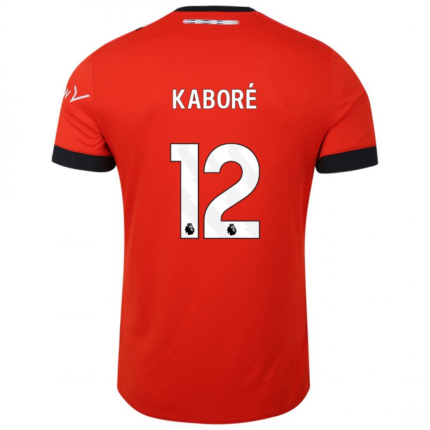 Homem Camisola Issa Kabore #12 Vermelho Principal 2023/24 Camisa Brasil