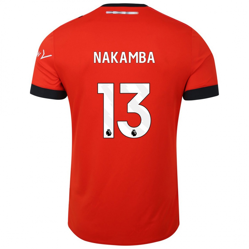Homem Camisola Marvelous Nakamba #13 Vermelho Principal 2023/24 Camisa Brasil