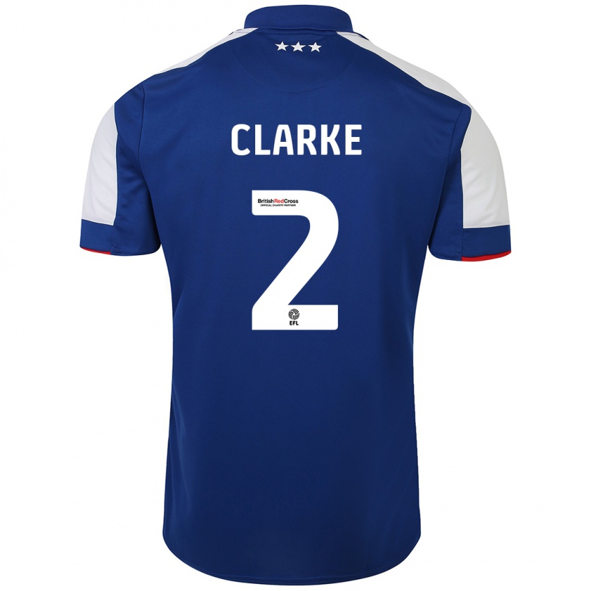 Homem Camisola Harry Clarke #2 Azul Principal 2023/24 Camisa Brasil