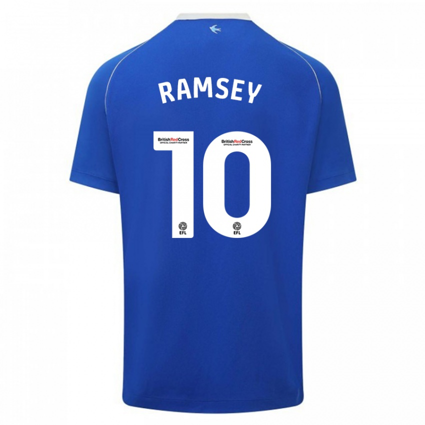 Homem Camisola Aaron Ramsey #10 Azul Principal 2023/24 Camisa Brasil