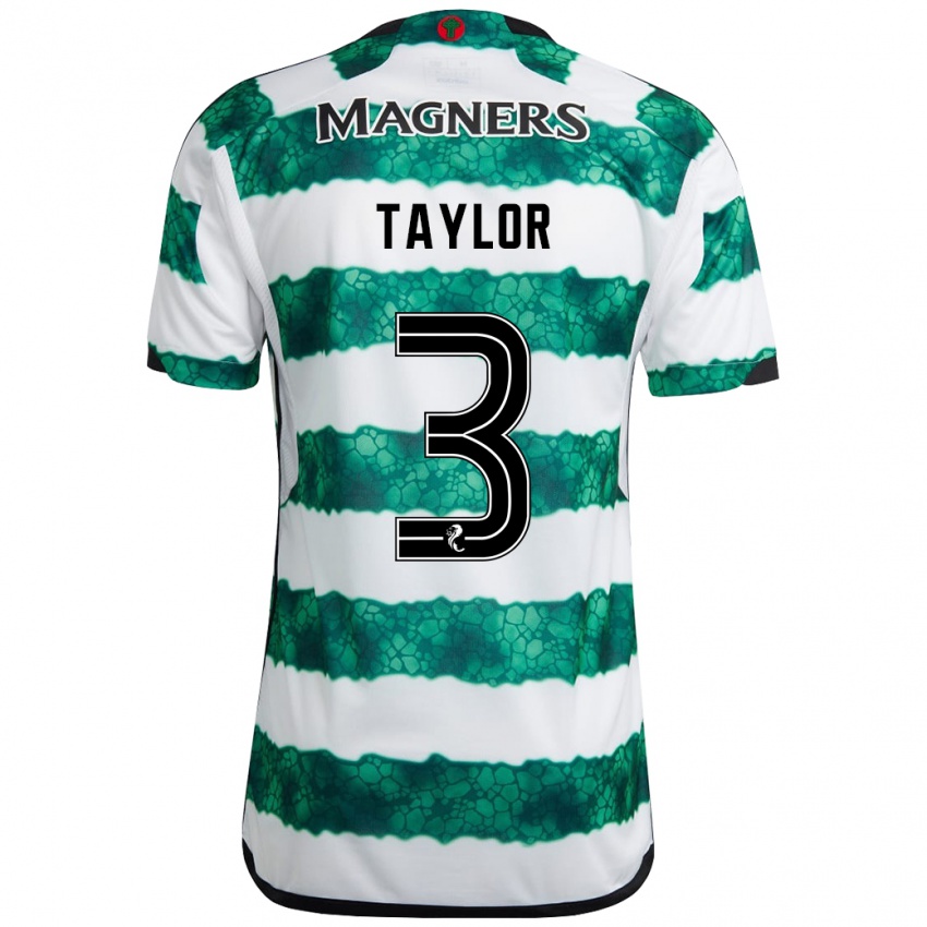 Homem Camisola Greg Taylor #3 Verde Principal 2023/24 Camisa Brasil