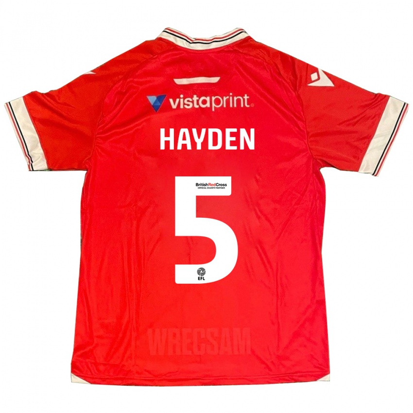 Homem Camisola Aaron Hayden #5 Vermelho Principal 2023/24 Camisa Brasil