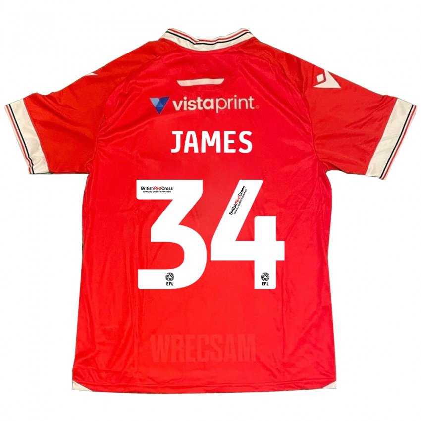 Homem Camisola Aaron James #34 Vermelho Principal 2023/24 Camisa Brasil