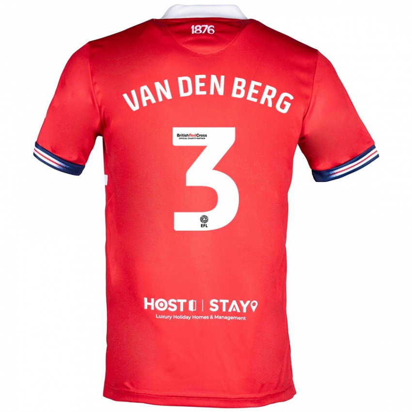 Homem Camisola Rav Van Den Berg #3 Vermelho Principal 2023/24 Camisa Brasil
