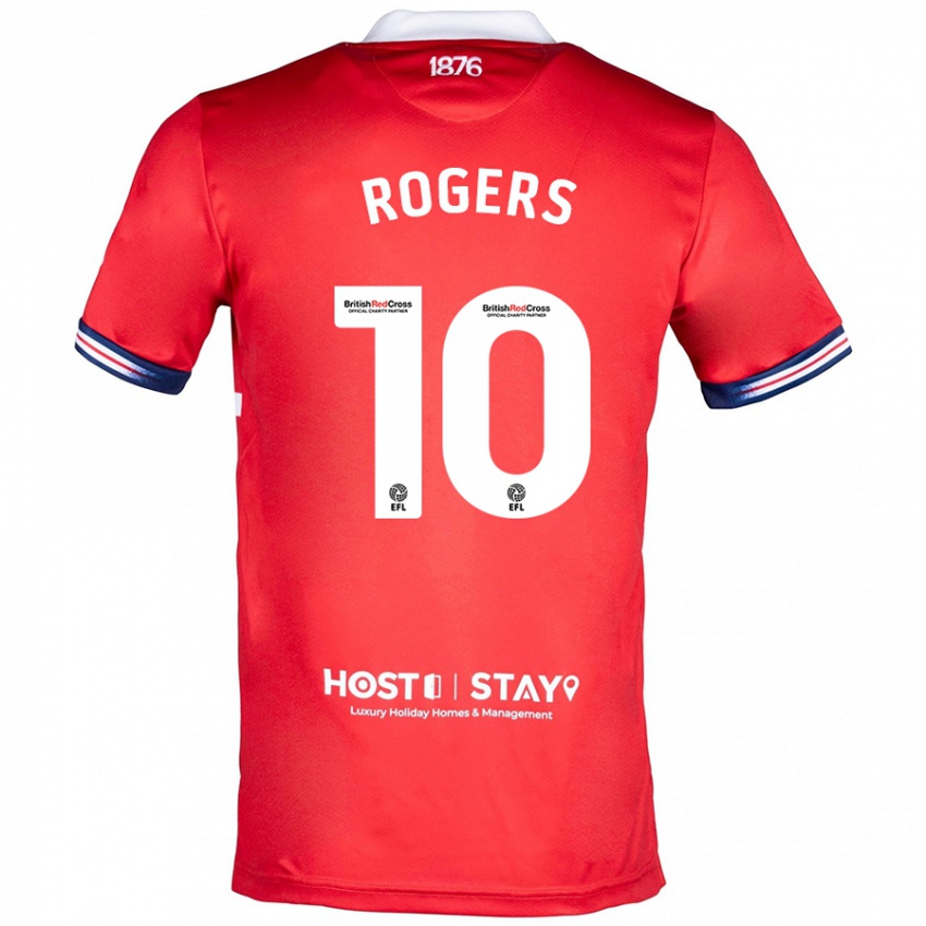 Homem Camisola Morgan Rogers #10 Vermelho Principal 2023/24 Camisa Brasil