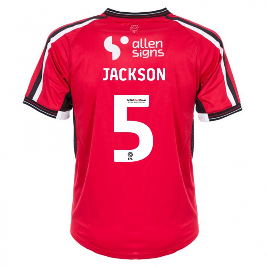 Homem Camisola Adam Jackson #5 Vermelho Principal 2023/24 Camisa Brasil
