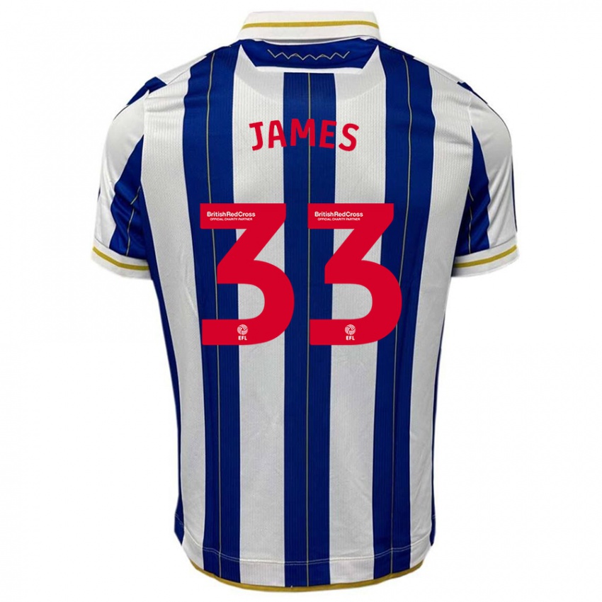 Homem Camisola Reece James #33 Branco Azulado Principal 2023/24 Camisa Brasil