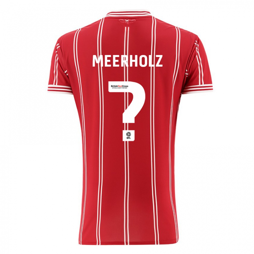 Homem Camisola Jed Meerholz #0 Vermelho Principal 2023/24 Camisa Brasil
