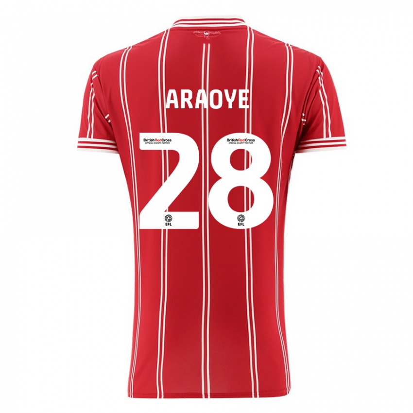 Homem Camisola Raphael Araoye #28 Vermelho Principal 2023/24 Camisa Brasil