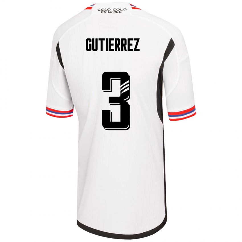Homem Camisola Daniel Gutiérrez #3 Branco Principal 2023/24 Camisa Brasil