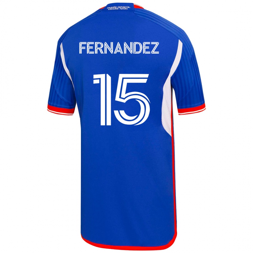Homem Camisola Vicente Fernández #15 Azul Principal 2023/24 Camisa Brasil