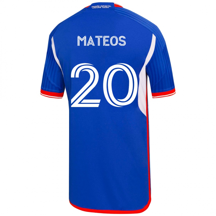 Homem Camisola Federico Mateos #20 Azul Principal 2023/24 Camisa Brasil