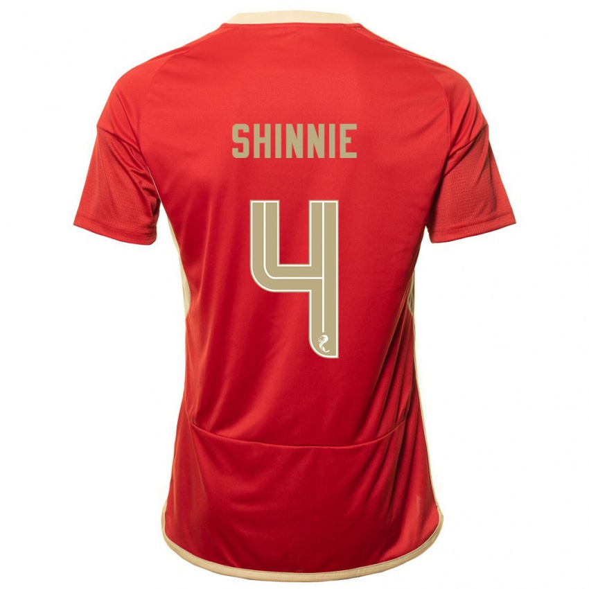 Homem Camisola Graeme Shinnie #4 Vermelho Principal 2023/24 Camisa Brasil
