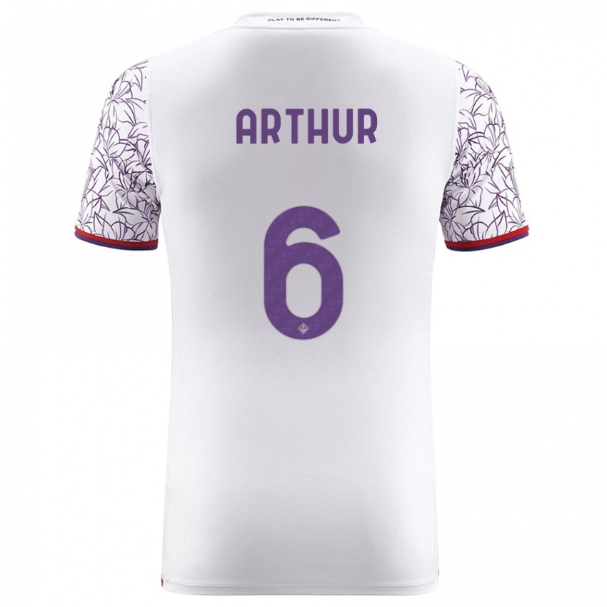 Homem Camisola Arthur Melo #6 Branco Alternativa 2023/24 Camisa Brasil