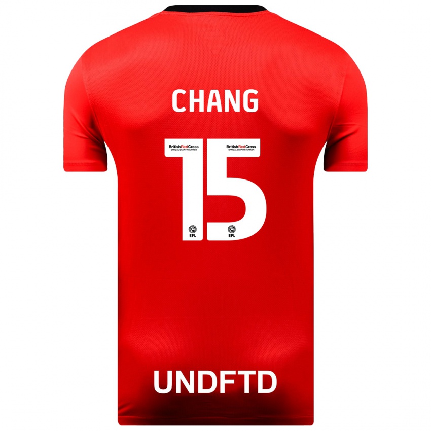 Homem Camisola Alfie Chang #15 Vermelho Alternativa 2023/24 Camisa Brasil