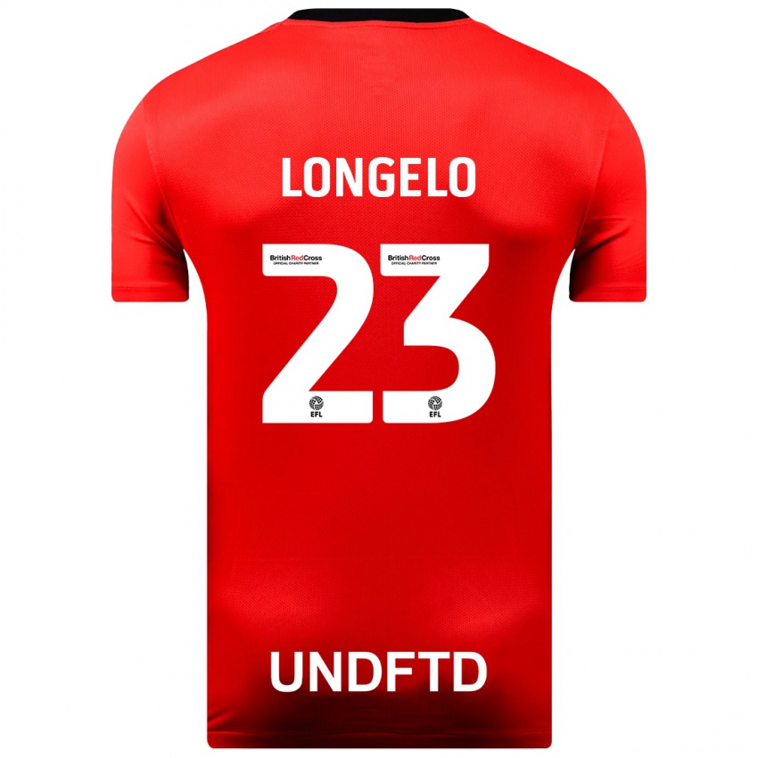Homem Camisola Emmanuel Longelo #23 Vermelho Alternativa 2023/24 Camisa Brasil