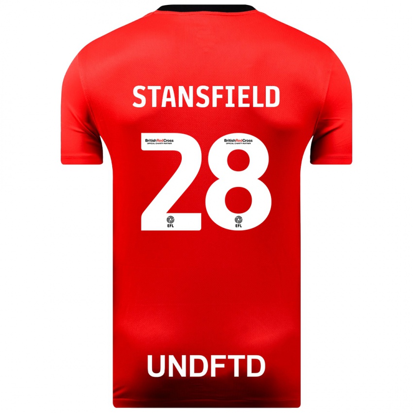Homem Camisola Jay Stansfield #28 Vermelho Alternativa 2023/24 Camisa Brasil