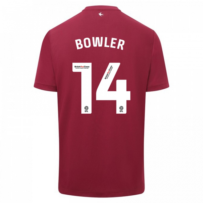 Homem Camisola Josh Bowler #14 Vermelho Alternativa 2023/24 Camisa Brasil