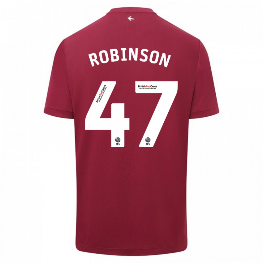 Homem Camisola Callum Robinson #47 Vermelho Alternativa 2023/24 Camisa Brasil
