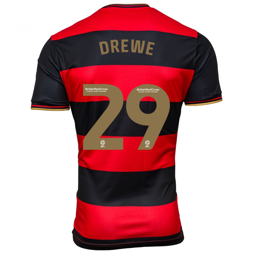 Homem Camisola Aaron Drewe #29 Preto Vermelho Alternativa 2023/24 Camisa Brasil